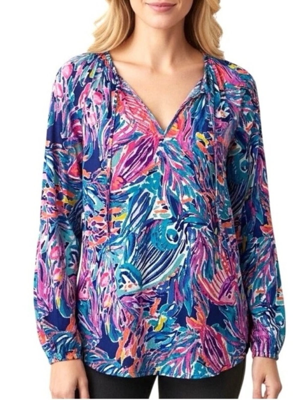 Lilly Pulitzer‎ Willa Top, True Blue Seas The Day, Size XL